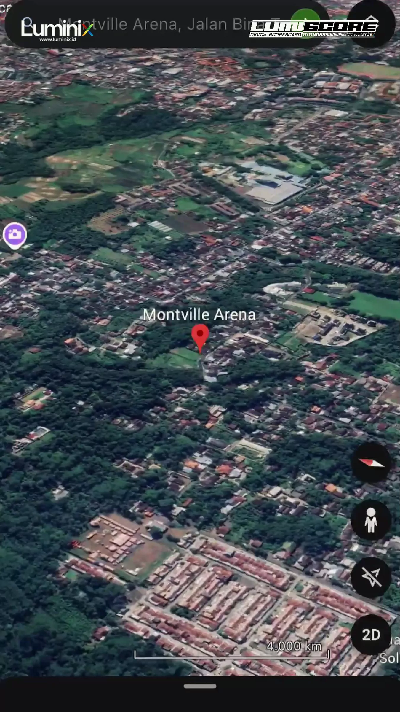 Scoreboard digital LED LumiScore terpasang di arena bola basket