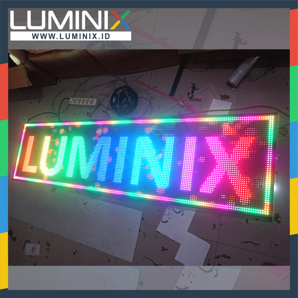 Running Text P10 Rgb Full Color 50x200cm Wifi Outdoor Luminix