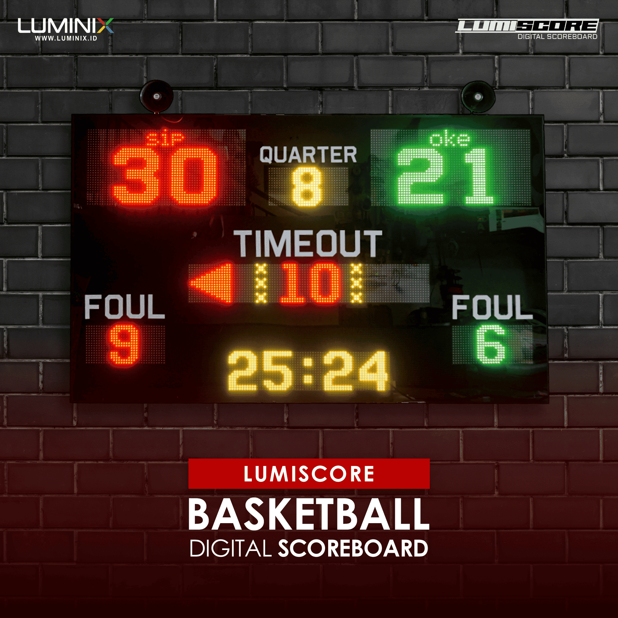 Scoreboard Digital Basketball LB 1912 Digital Scoreboard Series Luminix